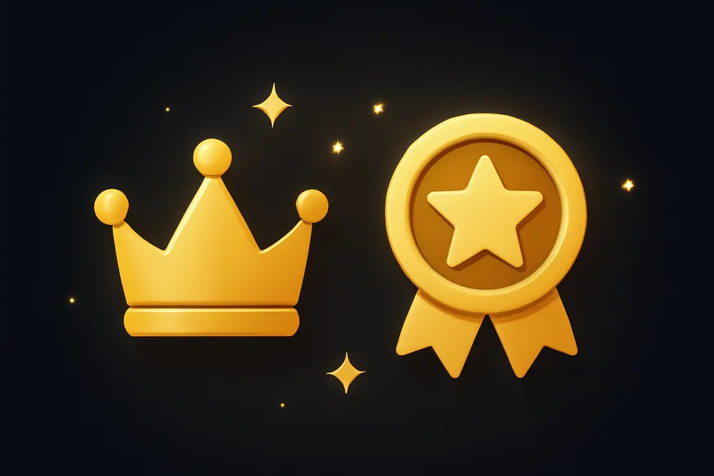 Arany VIP korona és hűségcsillag az AmunRa mobilos bónuszélményhez